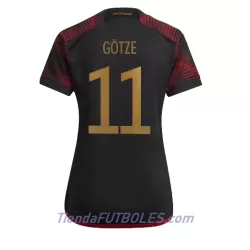 Camiseta Alemania Mario Gotze 11 Mujer Segunda Mundial 2022 Camiseta Alemania Mario Gotze 11 Mujer Segunda Mundial 2022