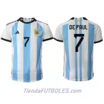 Camiseta Argentina de Paul 7 Hombre Primera Mundial 2022