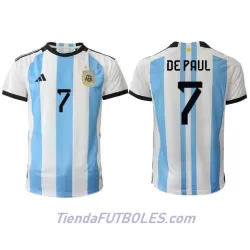 Camiseta Argentina de Paul 7 Hombre Primera Mundial 2022 Camiseta Argentina de Paul 7 Hombre Primera Mundial 2022