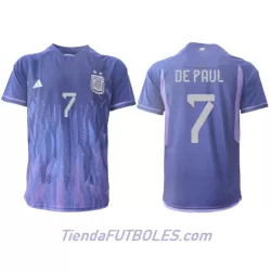 Camiseta Argentina de Paul 7 Hombre Segunda Mundial 2022 Camiseta Argentina de Paul 7 Hombre Segunda Mundial 2022