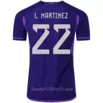 Camiseta Argentina Lautaro Martinez 22 Hombre Segunda Mundial 2022
