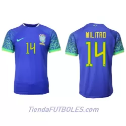 Camiseta Brasil Eder Militao 14 Hombre Segunda Mundial 2022 Camiseta Brasil Eder Militao 14 Hombre Segunda Mundial 2022