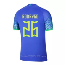 Camiseta Brasil Rodrygo 26 Hombre Segunda Mundial 2022 Camiseta Brasil Rodrygo 26 Hombre Segunda Mundial 2022