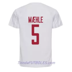 Camiseta Dinamarca Joakim Maehle 5 Hombre Segunda Mundial 2022 Camiseta Dinamarca Joakim Maehle 5 Hombre Segunda Mundial 2022