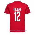 Camiseta Dinamarca Kasper Dolberg 12 Hombre Primera Mundial 2022