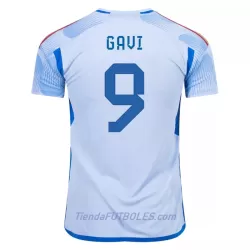 Camiseta España Gavi 9 Hombre Segunda Mundial 2022 Camiseta España Gavi 9 Hombre Segunda Mundial 2022