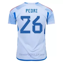 Camiseta España Pedri 26 Hombre Segunda Mundial 2022 Camiseta España Pedri 26 Hombre Segunda Mundial 2022
