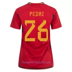 Camiseta España Pedri 26 Mujer Primera Mundial 2022 Camiseta España Pedri 26 Mujer Primera Mundial 2022