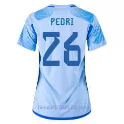 Camiseta España Pedri 26 Mujer Segunda Mundial 2022 Camiseta España Pedri 26 Mujer Segunda Mundial 2022