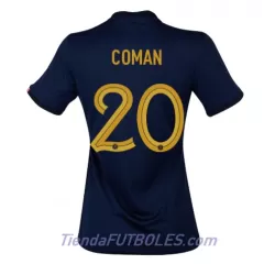 Camiseta Francia Kingsley Coman 20 Mujer Primera Mundial 2022