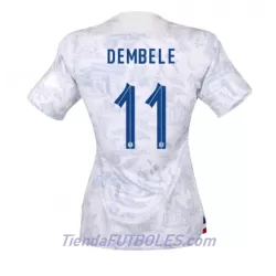 Camiseta Francia Ousmane Dembele 11 Mujer Segunda Mundial 2022 Camiseta Francia Ousmane Dembele 11 Mujer Segunda Mundial 2022