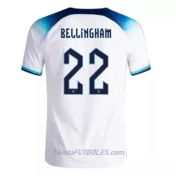 Camiseta Inglaterra Bellingham 22 Hombre Primera Mundial 2022 Camiseta Inglaterra Bellingham 22 Hombre Primera Mundial 2022