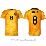 Camiseta Países Bajos Cody Gakpo 8 Hombre Primera Mundial 2022