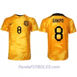 Camiseta Países Bajos Cody Gakpo 8 Hombre Primera Mundial 2022 Camiseta Países Bajos Cody Gakpo 8 Hombre Primera Mundial 2022
