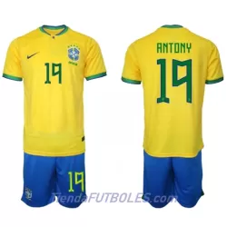 Conjunto Brasil Antony 19 Niño Primera Mundial 2022 Conjunto Brasil Antony 19 Niño Primera Mundial 2022