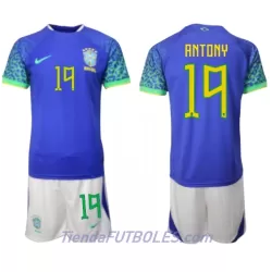 Conjunto Brasil Antony 19 Niño Segunda Mundial 2022 Conjunto Brasil Antony 19 Niño Segunda Mundial 2022
