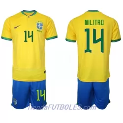 Conjunto Brasil Eder Militao 14 Niño Primera Mundial 2022 Conjunto Brasil Eder Militao 14 Niño Primera Mundial 2022