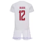 Conjunto Dinamarca Kasper Dolberg 12 Niño Segunda Mundial 2022