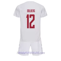 Conjunto Dinamarca Kasper Dolberg 12 Niño Segunda Mundial 2022 Conjunto Dinamarca Kasper Dolberg 12 Niño Segunda Mundial 2022