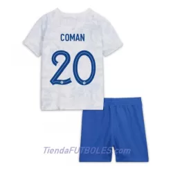 Conjunto Francia Kingsley Coman 20 Niño Segunda Mundial 2022