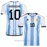 Camiseta Argentina 3 Star Maradona 10 Hombre Primera Mundial 2022