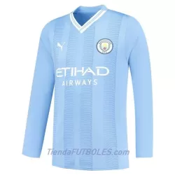 Camiseta Manga Larga Manchester City Hombre Primera 23/24 Camiseta Manga Larga Manchester City Hombre Primera 23/24