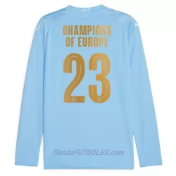 Camiseta Manga Larga Manchester City Champions of Europe Hombre Primera 23/24
