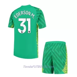 Conjunto Portero Manchester City Ederson Niño Primera 23/24 Conjunto Portero Manchester City Ederson Niño Primera 23/24