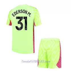 Conjunto Portero Manchester City Ederson Niño Tercera 23/24 Conjunto Portero Manchester City Ederson Niño Tercera 23/24
