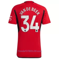 Camiseta Manchester United Van De Beek 34 Hombre Primera 23/24