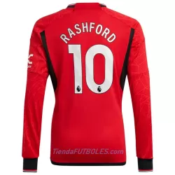Camiseta Manga Larga Manchester United Rashford 10 Hombre Primera 23/24