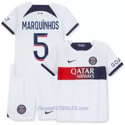 Conjunto Paris Saint-Germain Marquinhos 5 Niño Segunda 23/24 Conjunto Paris Saint-Germain Marquinhos 5 Niño Segunda 23/24