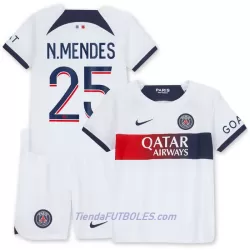 Conjunto Paris Saint-Germain N.Mendes 25 Niño Segunda 23/24 Conjunto Paris Saint-Germain N.Mendes 25 Niño Segunda 23/24
