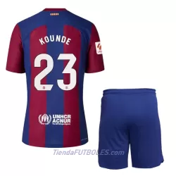 Conjunto FC Barcelona Kounde 23 Niño Primera 23/24 Conjunto FC Barcelona Kounde 23 Niño Primera 23/24