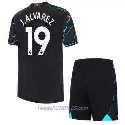 Conjunto Manchester City J. Alvarez 19 Niño Tercera 23/24 Conjunto Manchester City J. Alvarez 19 Niño Tercera 23/24
