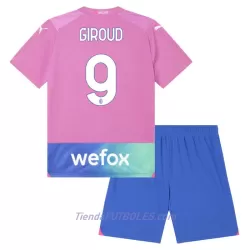 Conjunto AC Milan Giroud 9 Niño Tercera 23/24 Conjunto AC Milan Giroud 9 Niño Tercera 23/24
