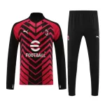 AC Milan Sudadera De Entrenamiento Hombre Cremallera Cuarto 23/24 Negra Roja