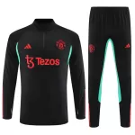 Manchester United Sudadera De Entrenamiento Niño Cremallera Cuarto 23/24 Negra