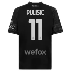 Camiseta AC Milan Christian Pulisic 11 Cuarta Hombre 23/24 Negra Camiseta AC Milan Christian Pulisic 11 Cuarta Hombre 23/24 Negra