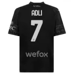 Camiseta AC Milan Yacine Adli 7 Cuarta Hombre 23/24 Negra