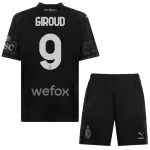 Conjunto AC Milan Olivier Giroud 9 Cuarta Niño 23/24 Negra