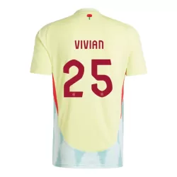 Camiseta España Dani Vivian 25 Hombre Segunda Euro 2024 Camiseta España Dani Vivian 25 Hombre Segunda Euro 2024