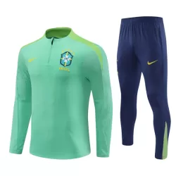 Brasil Sudadera De Entrenamiento Niño Cremallera Cuarto 24/25 Verde Brasil Sudadera De Entrenamiento Niño Cremallera Cuarto 24/25 Verde