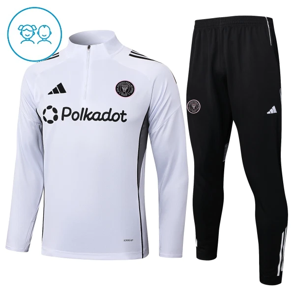 Inter Miami CF Sudadera De Entrenamiento Niño Cremallera Cuarto 25/26 Blanca Inter Miami CF Sudadera De Entrenamiento Niño Cremallera Cuarto 25/26 Blanca