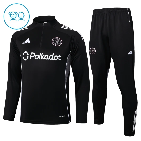 Inter Miami CF Sudadera De Entrenamiento Niño Cremallera Cuarto 25/26 Negra
