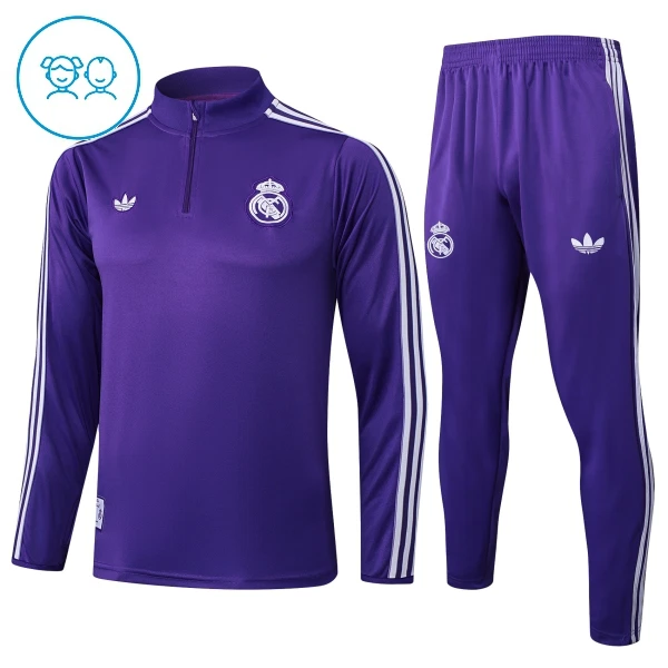 Real Madrid Sudadera De Entrenamiento Niño Cremallera Cuarto 25/26 Púrpura Real Madrid Sudadera De Entrenamiento Niño Cremallera Cuarto 25/26 Púrpura