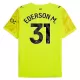 Camiseta Portero Manchester City Ederson M. 31 Hombre 25/26 Amarilla Camiseta Portero Manchester City Ederson M. 31 Hombre 25/26 Amarilla