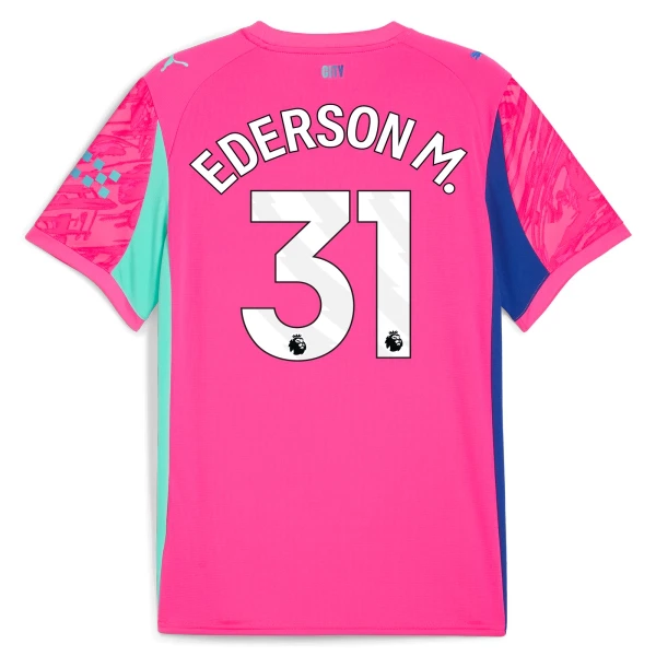 Camiseta Portero Manchester City Ederson M. 31 Hombre 25/26 Rosa Camiseta Portero Manchester City Ederson M. 31 Hombre 25/26 Rosa