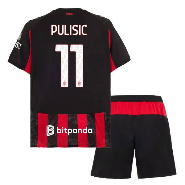 Conjunto AC Milan Pulisic 11 Niño Primera 25/26 Conjunto AC Milan Pulisic 11 Niño Primera 25/26