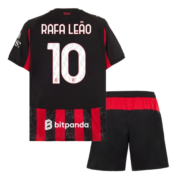Conjunto AC Milan Rafael Leao 10 Niño Primera 25/26 Conjunto AC Milan Rafael Leao 10 Niño Primera 25/26